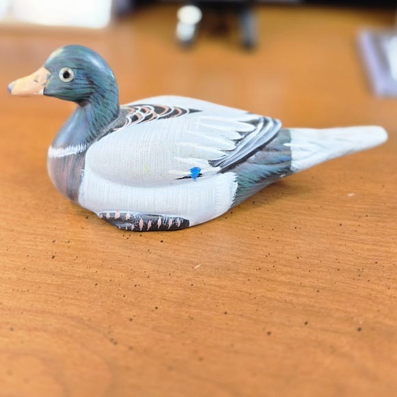 Small Ceramic Mallard Duck Figurine 6x2" Miniature - Picture 2 of 8
